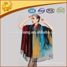 Vente en gros de peintures à l&#39;huile de style nouveau Pashmina écharpe 100% soie châles